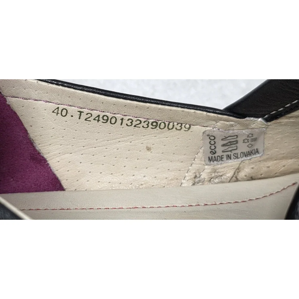 Ecco Womens Size 9.5 Spin Slip-On Shoes Black Leather